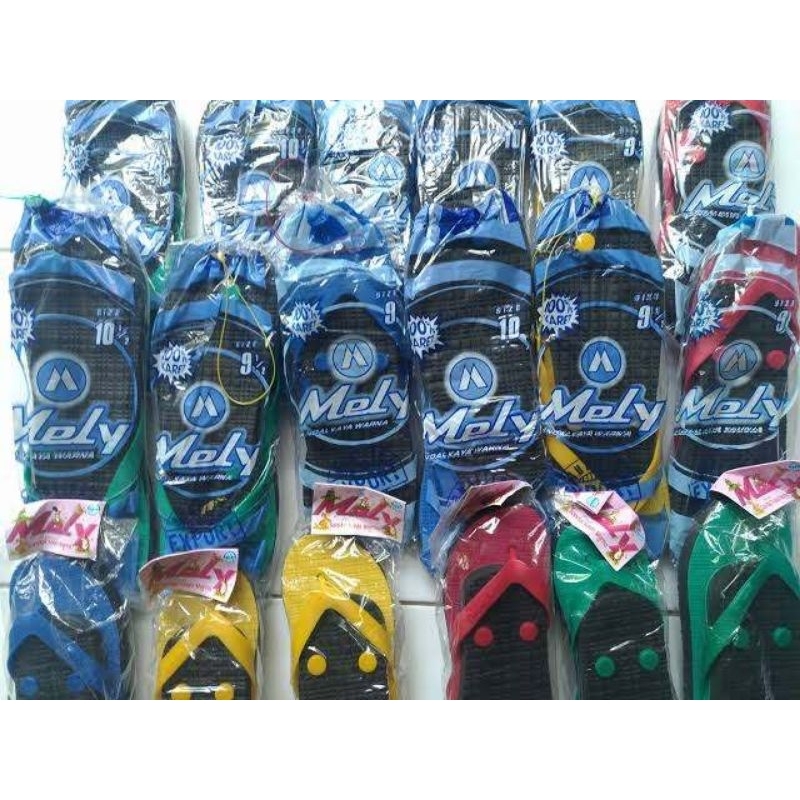 sandal mely (jepit) ecer dan grosir ukuran 8-10 berbagai warna