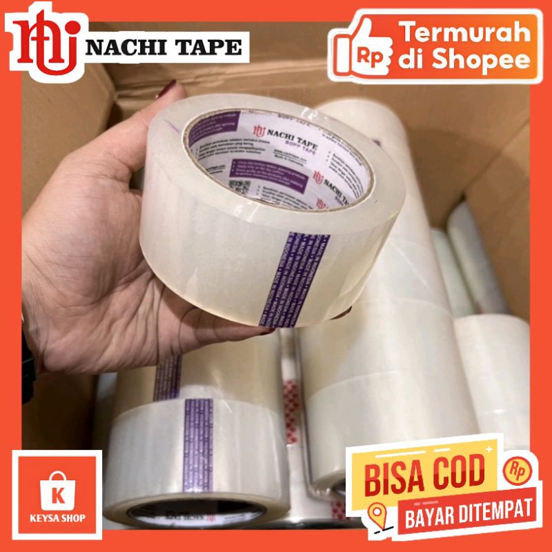 

Lakban Bening Tape Nachi 48mm/90yard Lengket Kuat Termurah