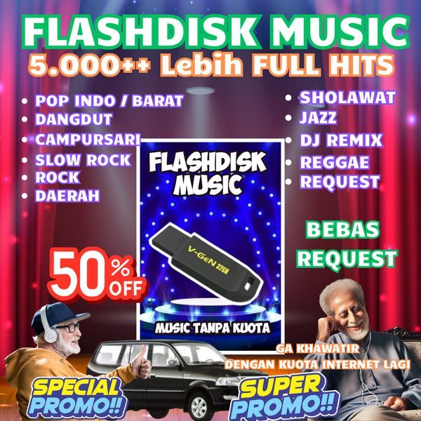 Flashdisk Musik berisi 1.000+ lagu MP3 & MP4