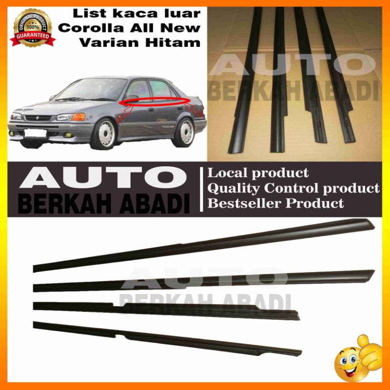 pelipit kaca corolla all new ae111/ae112 hitam (list kaca corolla all new)
