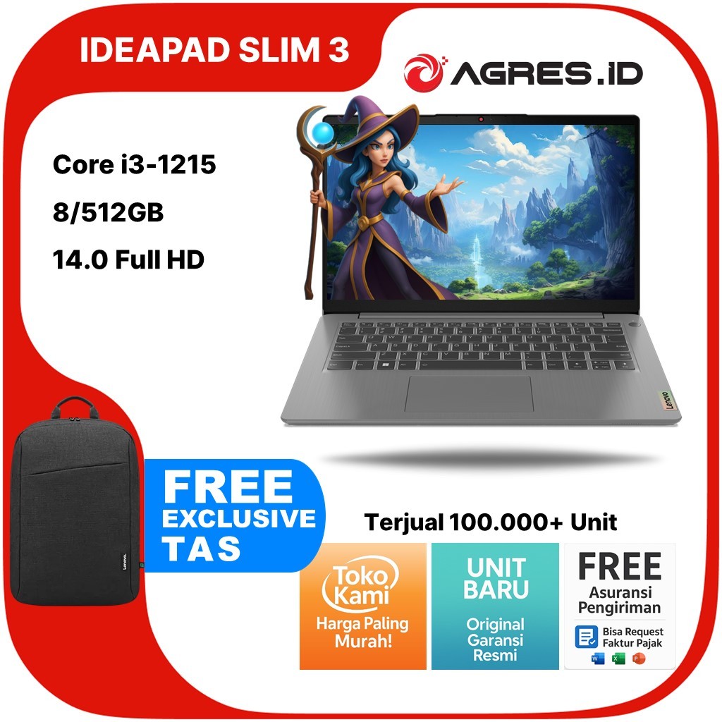 LENOVO IDEAPAD SLIM 3 14 I3 1215 8GB 512GB/256GB W11+OHS 14.0FHD BLIT 2Y PREM ABYSS BLU -CUID