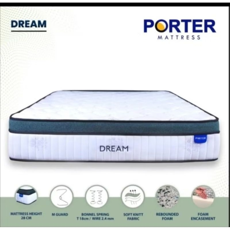 Kasur Springbed / Kasur Springbed Plush top Porter Dream Top Rebounded