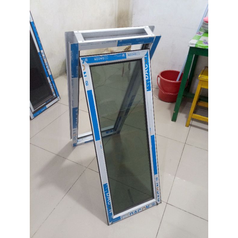 1set kusen jendela alumunium 3in ukuran 60x120 gratis Peking kayu