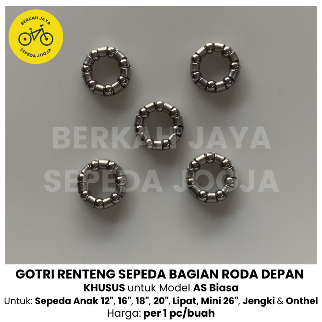 Sarang Pelor Sarangan Gotri Taiwan Gotri Renteng As Roda Depan Sepeda Anak Mini dan BMX Ukuran 12 16