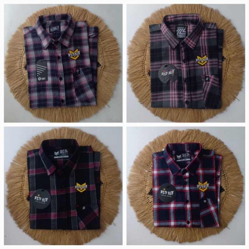 kemeja flanel pria lengan pendek distro original 100% brand Lokal