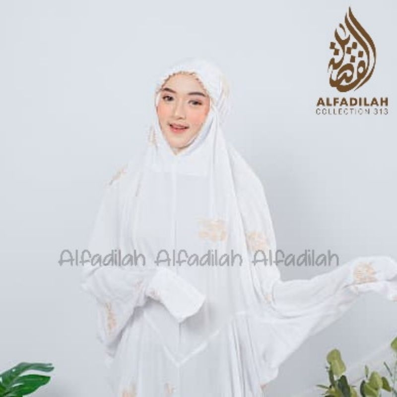 Al-Fadilah Mukena Terusan Dewasa Rayon Premium Bordir Anggur Mukena Terusan Jumbo