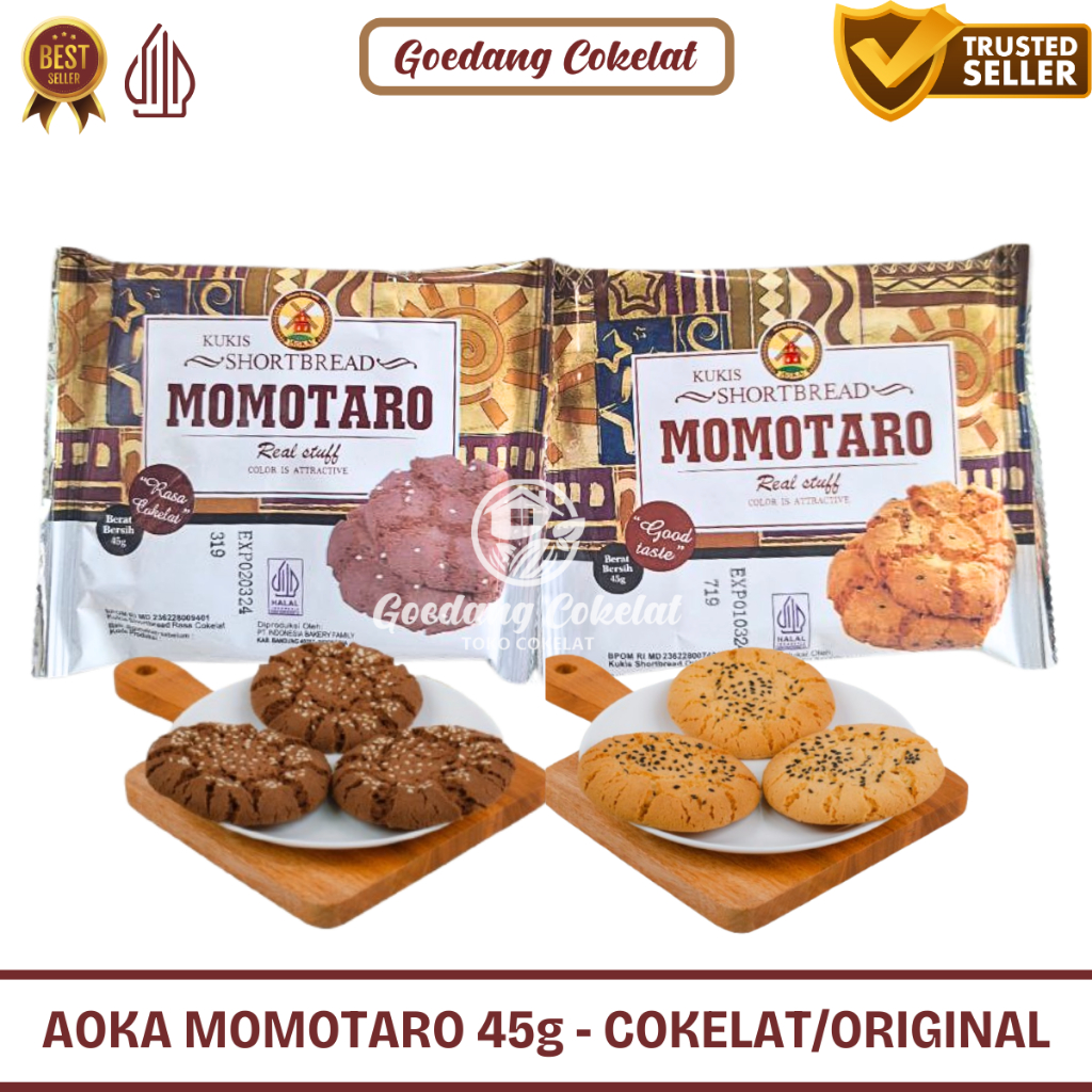 

AOKA SHORT BREAD MOMOTARO Kukis Shortbread 45 GR NEW dengan TRAY