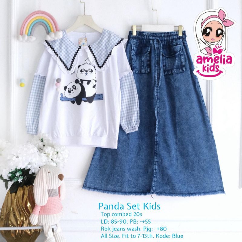 [ ata.id kids ] Panda Set Kids Rok Jeans By Amelia Kids