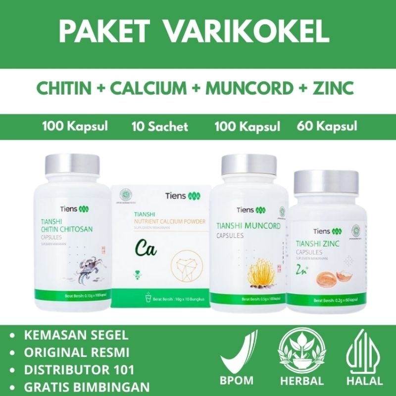 [Herbal China] Paket VARIKOKEL Tiens 4 Produk Full Segel obat herbal