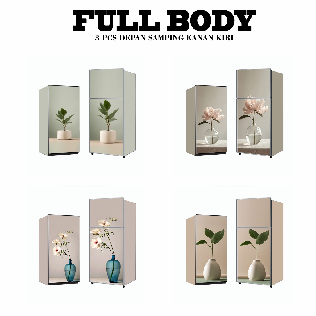 FULL BODY STICKER DEPAN SAMPING KANAN KIRI | STICKER KULKAS 1 ATAU 2 PINTU