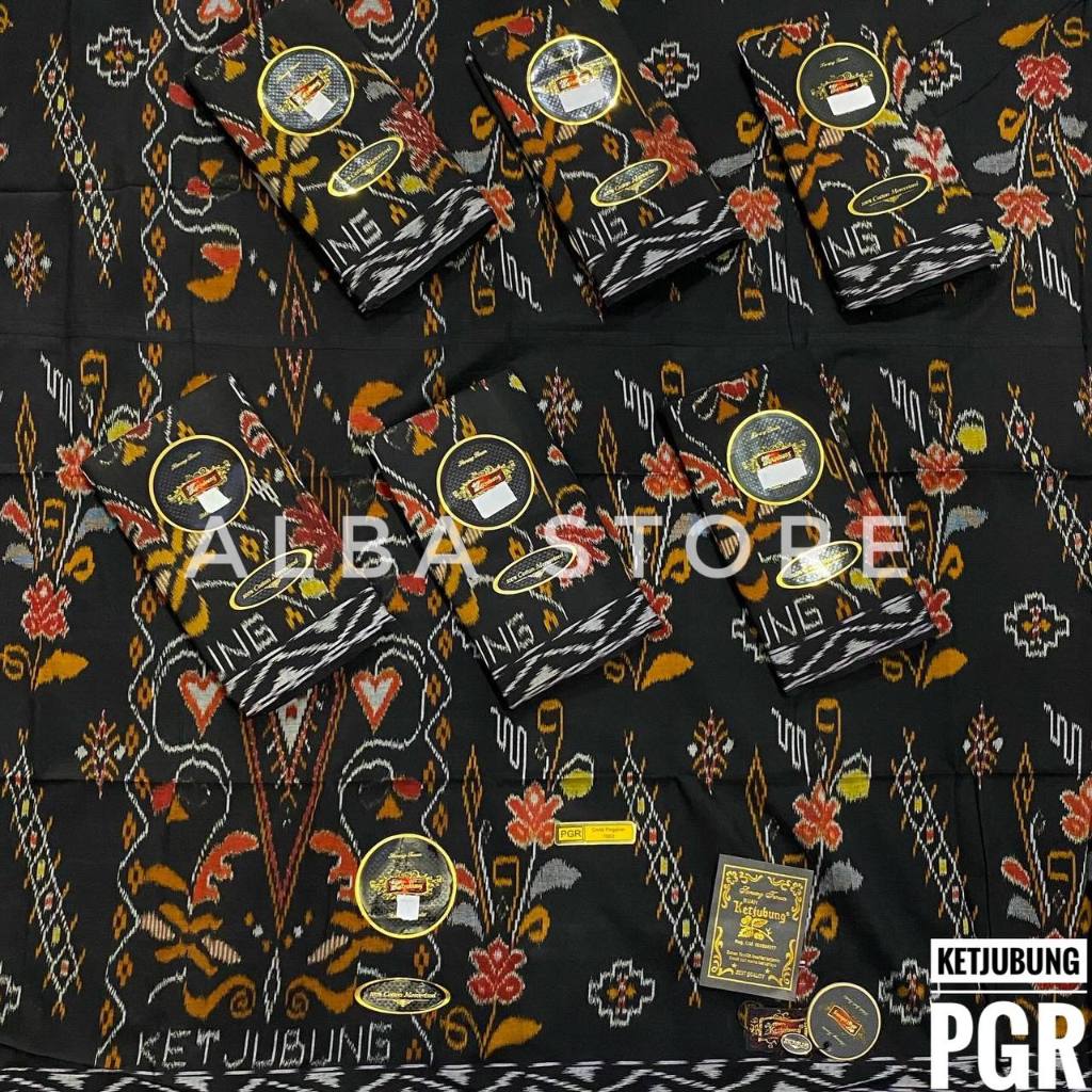 Sarung Ketjubung Kembangan Corak Pinggiran Special PGR Kecubung Mesres Motif Goyor