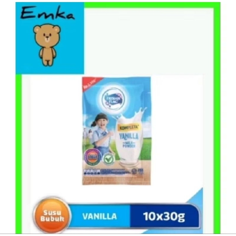 

Susu kompleta vanilla milk powder Frisian flag 30 gr isi 10 biji