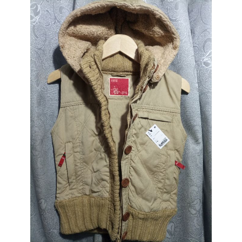 Vest R*pua_Vest Kanvas Denim Rajut Tebal Hodie Sherpa