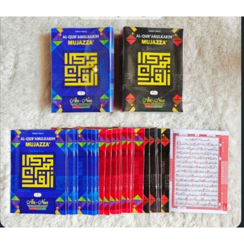 Al Quran Per Juz Mujazza' Juz 1-30 Ukuran Besar B5 Khot Utsmani 15 Baris Hijaiyah 2 Warna Ayat Pojok