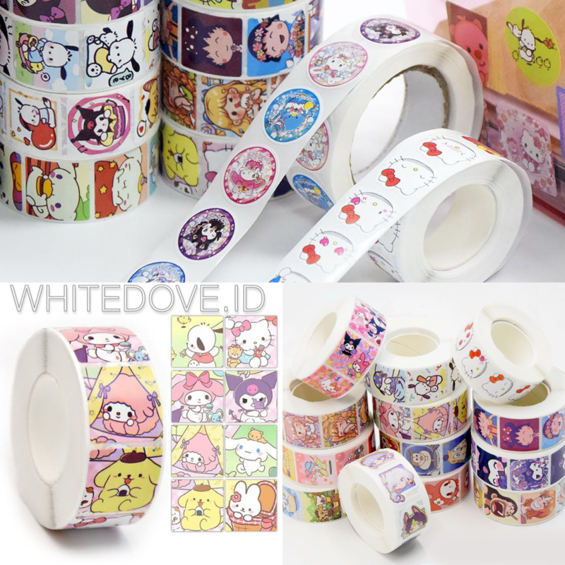 

Stiker Roll Label Lucu Serbaguna Isi 500 Lembar Motif Kartun Sanrio Lotso / Decorative Sticker Roll 500pcs / Sticker Roll