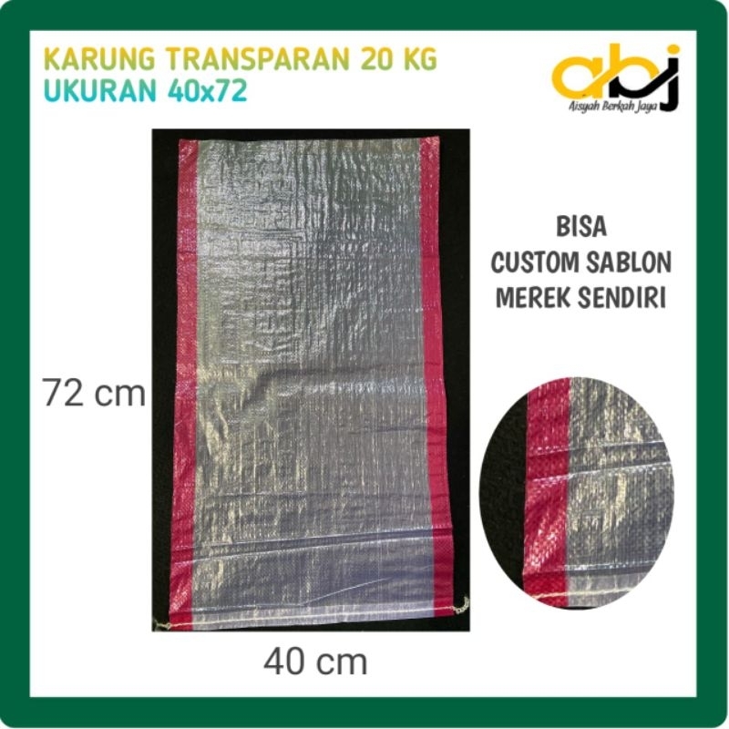 Karung Beras 20kg Ukuran 40x72 Bisa custom merek sendiri