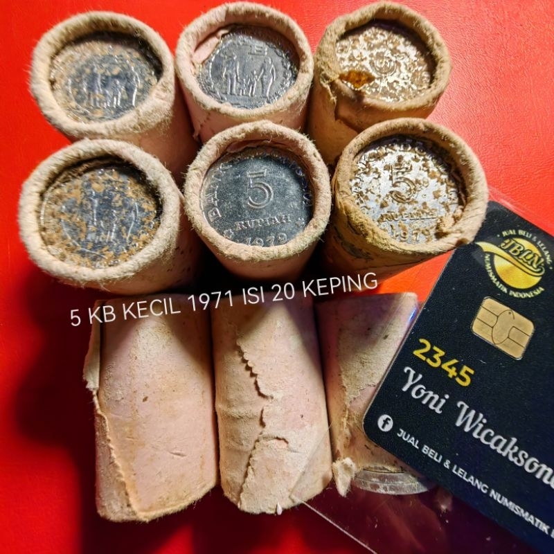 5 rupiah KB kecil 1979 ROLL isi 20 keping asli sesuai foto