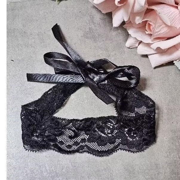 kalung coker renda hitam aksesoris