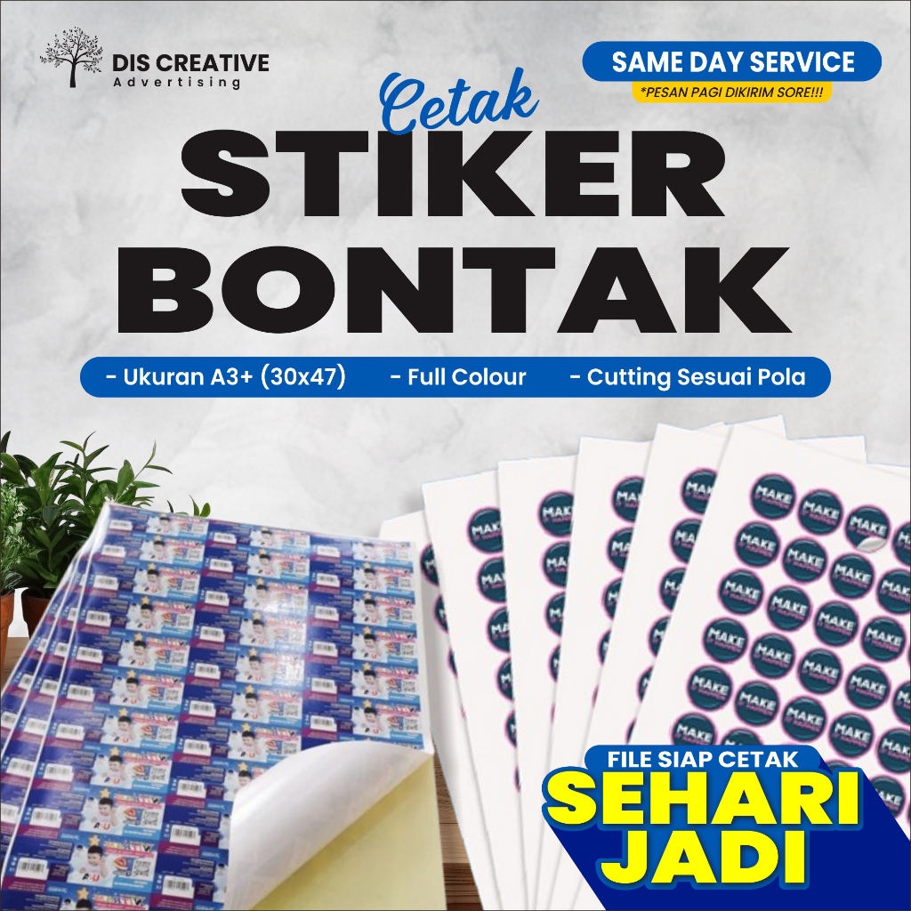 

Dis Creative Stiker Bontak - Ukuran A3+ (30x47) Full Colour