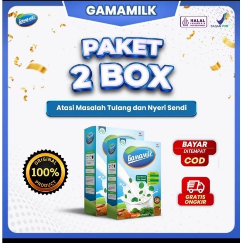 

2 Box Gamamilk - Susu Etawa Gamat Dengan Formulasi Lengkap No.1 Di Indonesia untuk penyembuhan Sendi dan Tulang, Asam Urat, Rematik, Sesak Nafas, Asma, dan Bronkitis