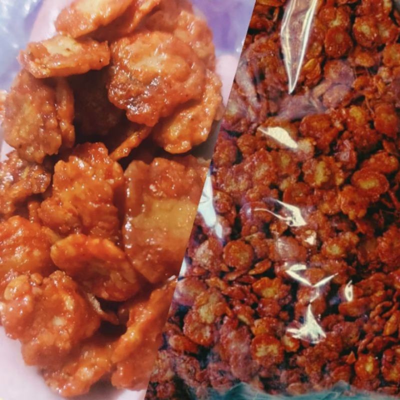 

Emping melinjo pedas manis bumbu rujak 500 gr