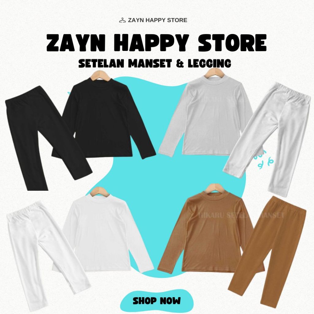 Setelan Anak Manset + Legging 2-13 Tahun Setelan baju manset lejing anak perempuan