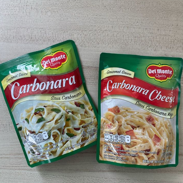 

Distributor Delmonte Carbonara Sauce 180 gram - Delmonte Carbonara Sauce Cheese 180 gram / Delmonte Carbonara Saos Ori 180 gram - Delmonte Carbonara Sauce Keju 180 gram- Pasar Buah Medan