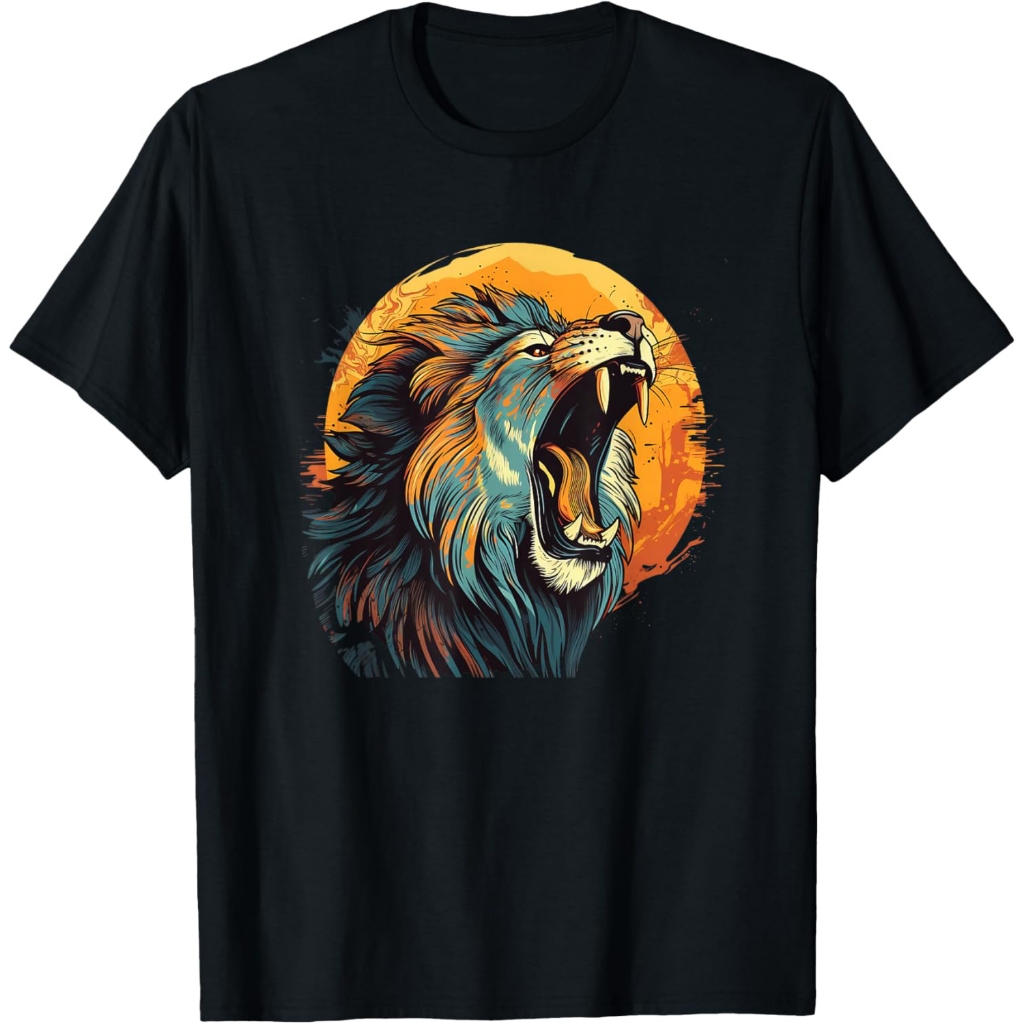 T-shirt singa vintage roaring megah