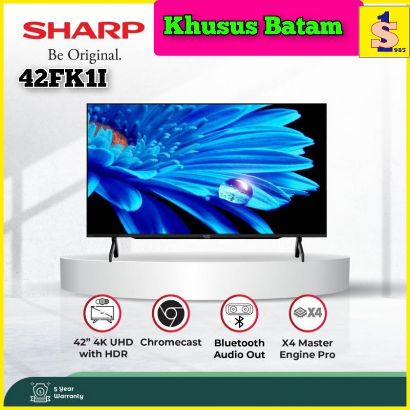 Android google TV SHARP 42FK1I 4K UHD /TV SHARP 42"INCH GARANSI RESMI (KHUSUS BATAM)