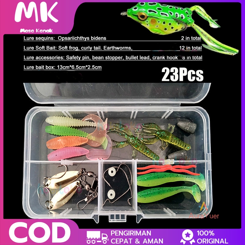 23Pcs Soft Lure 1set Soft Bait Fishing Lure Umpan Pancing Gabus Umpan Lembut Soft Lure Casting Umpan