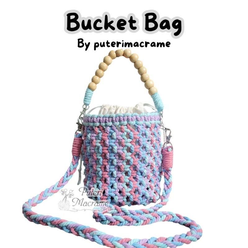 TERMURAH | Bucket Bag Macrame | Tas Bucket | Tas Macrame | Tas Rajut | Bucket Bag Murah | Tas Macram