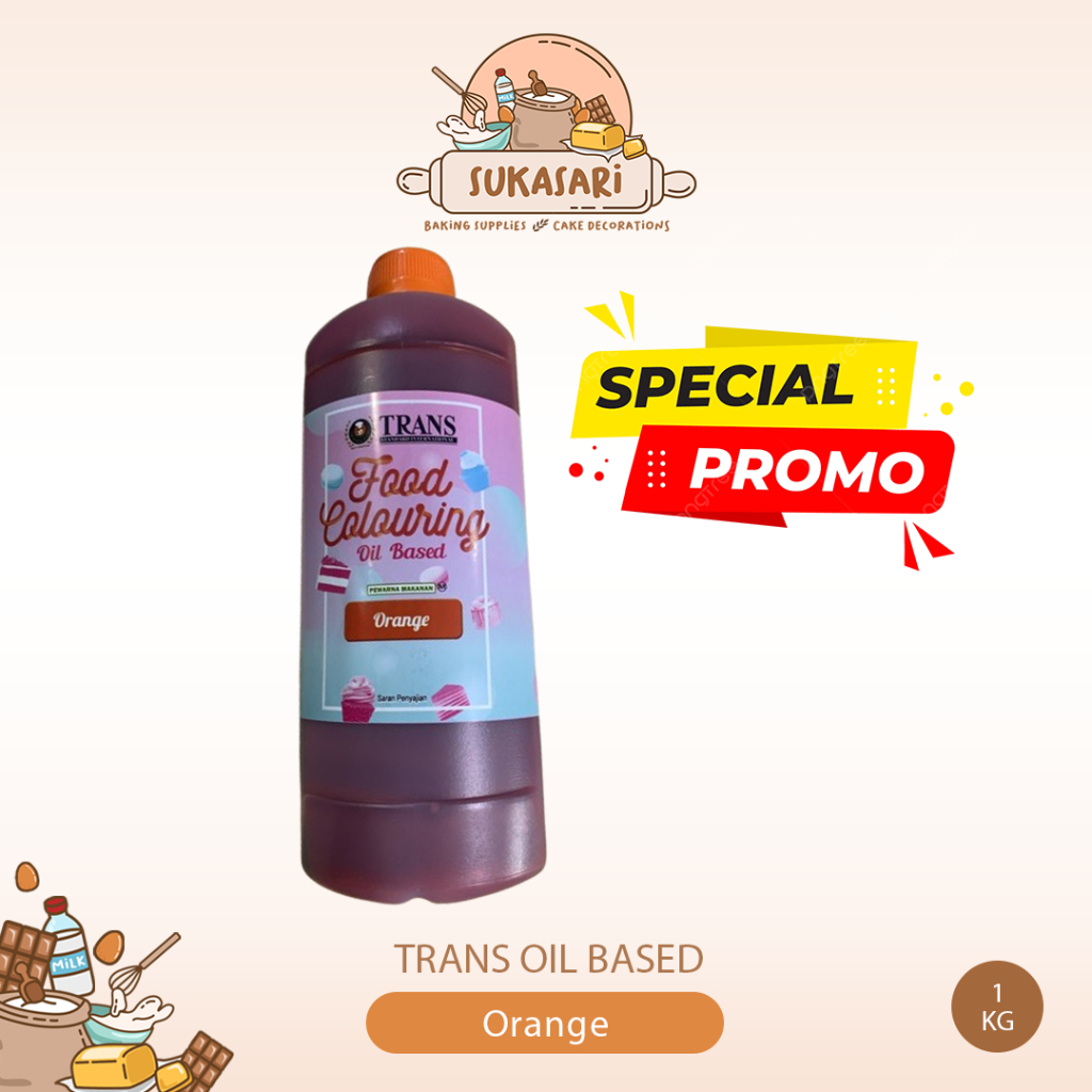 

PROMO Trans coloring Orange 1 kg pewarna makanan Icing Color Oren SALE oil base