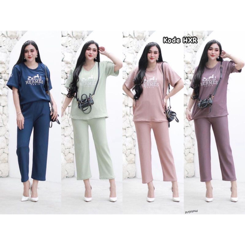 Ready setelan Wanita bahan Hornet Knit premium kode HXR. setelan baju Wanita kekinian terbaru