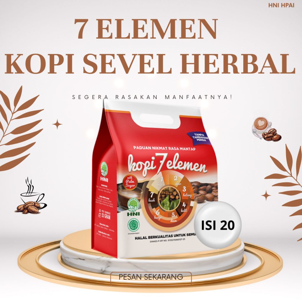 

Kopi 7Elemen Sevel HNI HPAI ORIGINAL Kopi isi 20 kemasan merah