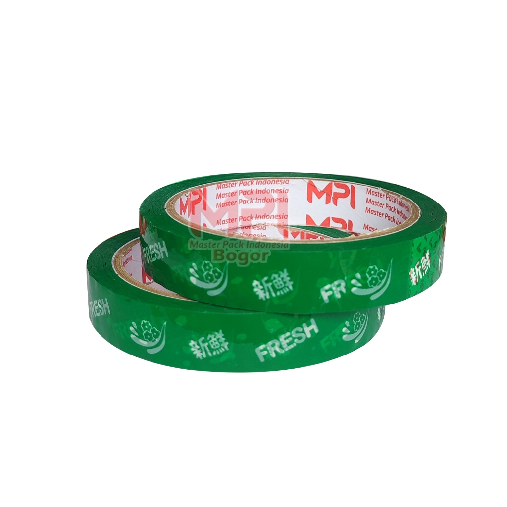 

2 PCS - Isolasi Fresh Hijau 18 mm x 50 Meter - Lakban Untuk buah & Sayur - Master Pack Indonesia