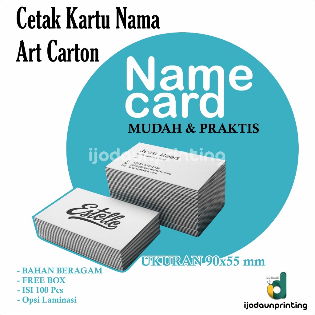 

CUSTOM KARTU NAMA ART CARTON FREE BOX ISI 100PCS CETAK BEBAS DESAIN
