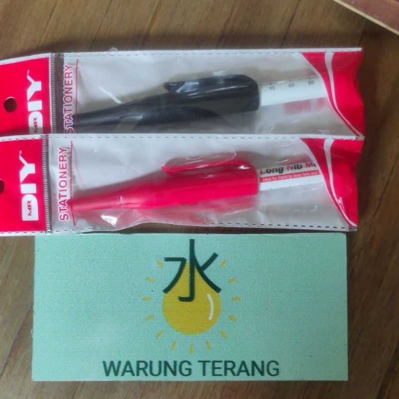 

long nib marker set merah hitam