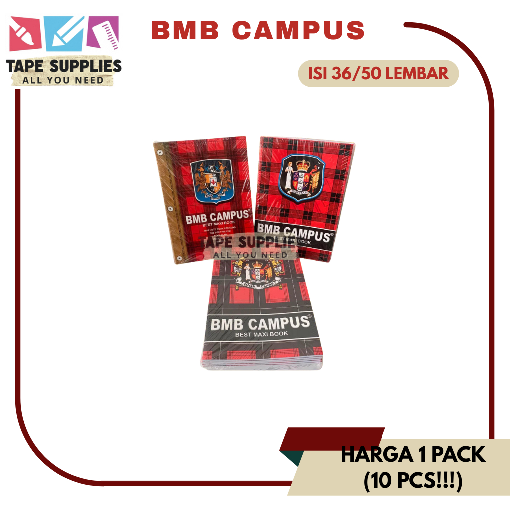 

bib Buku Tulis BMB Campus 36/50 Lembar (10 Pcs)