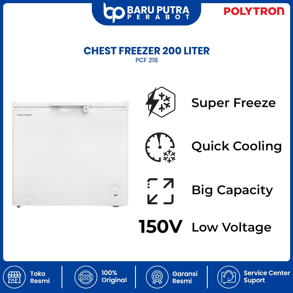 Chest Freezer Polytron PCF 218 / Freezer Box Polytron 200 liter PCF 218