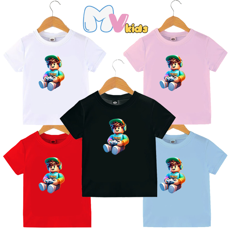 Kaos Baju Anak Laki Laki Cowok Unisex Gambar R0blox Topi Original Distro 30s Sablon