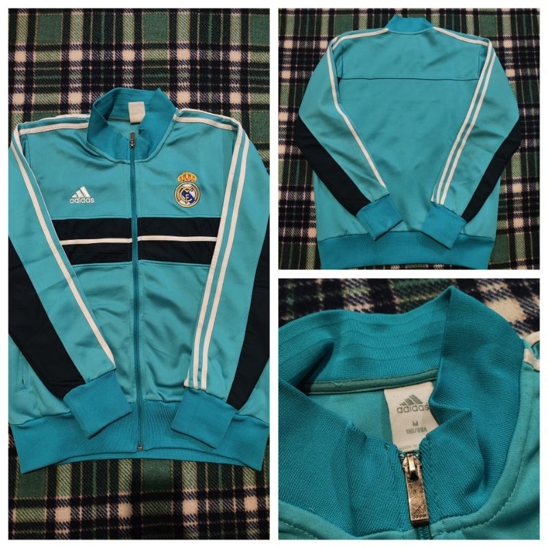 jaket bola grade ori real madrid biru 13/14 size medium rare limited