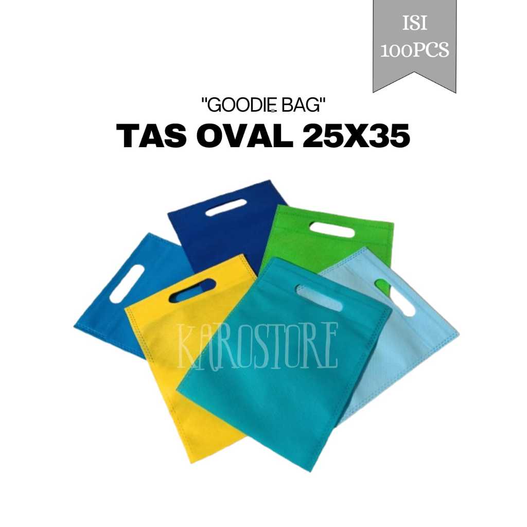 

Tas Goodie Bag Polos Oval 25x35 ( PAKET HEMAT ) isi 100pcs