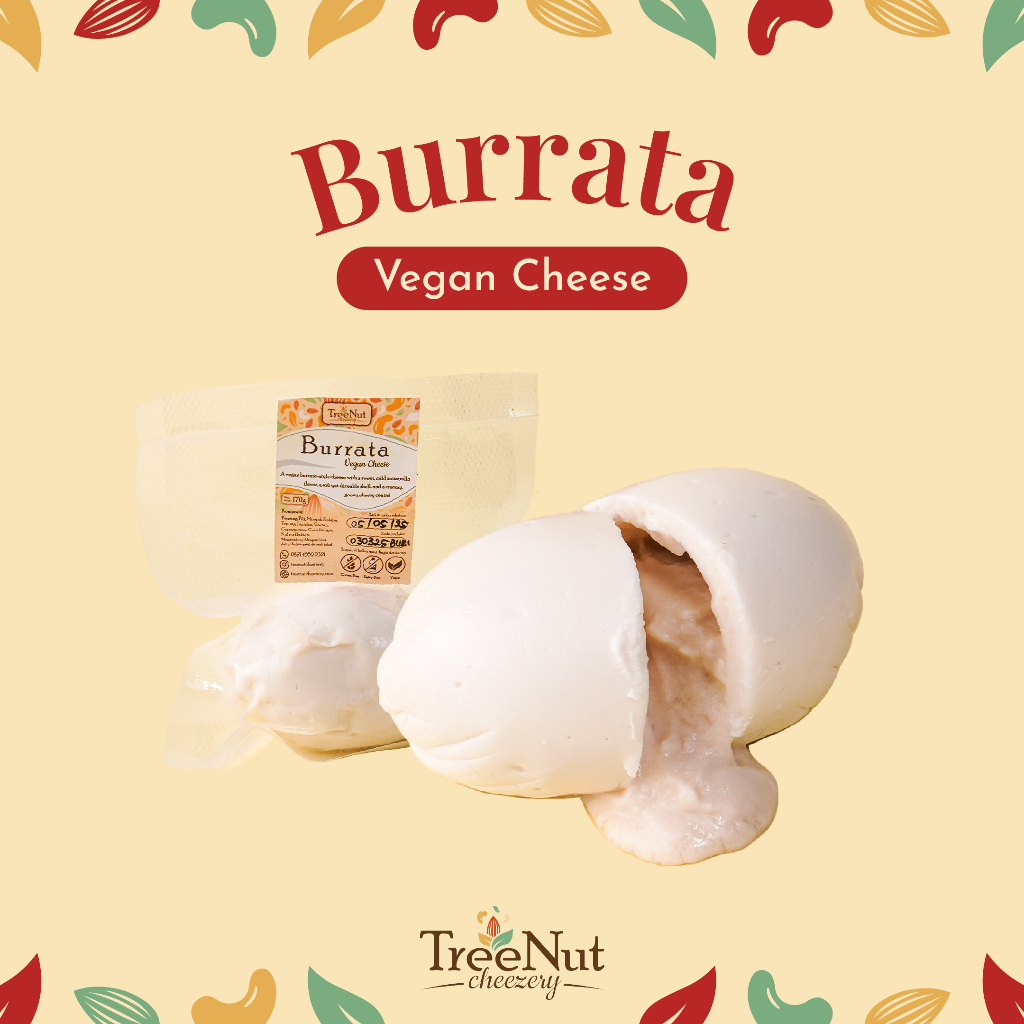 

Keju Vegan Burrata Lembut Meleleh – Asam Gurih – Cheese Nabati – Vegetarian Food | TreeNut Cheezery