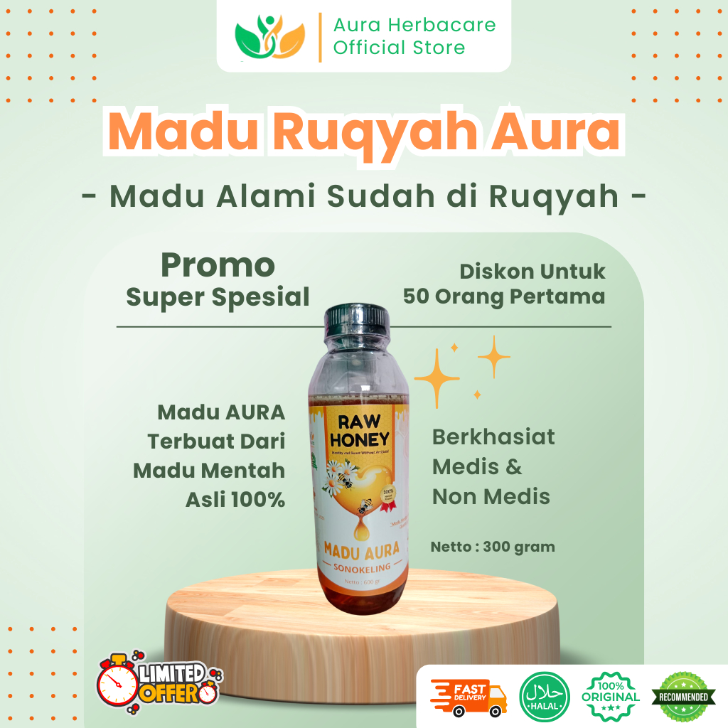

Madu Ruqyah Aura (Madu Mentah 300gr) - Efektif Mengatasi Masalah Medis & Non Medis