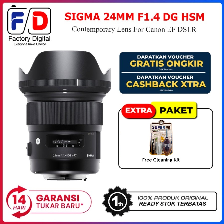 Lensa Sigma 24mm F1.4 DG HSM Art For Canon EF DSLR Camera