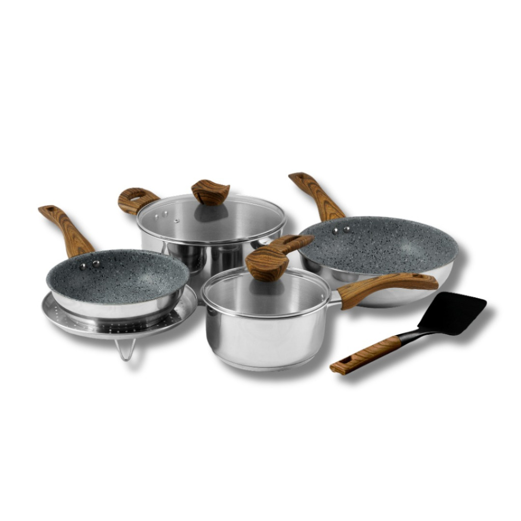 Supra Stainless Steel Set 8 Pcs Premium Series, panci set supra stainles anti lengket, panci set sup