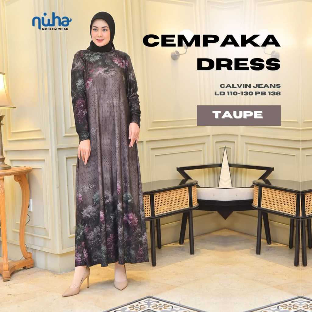 Cempaka Gamis Calvin Jeans Super Jumbo XXXL Ld 110 130 Motif Bunga Cantik Adem Melar
