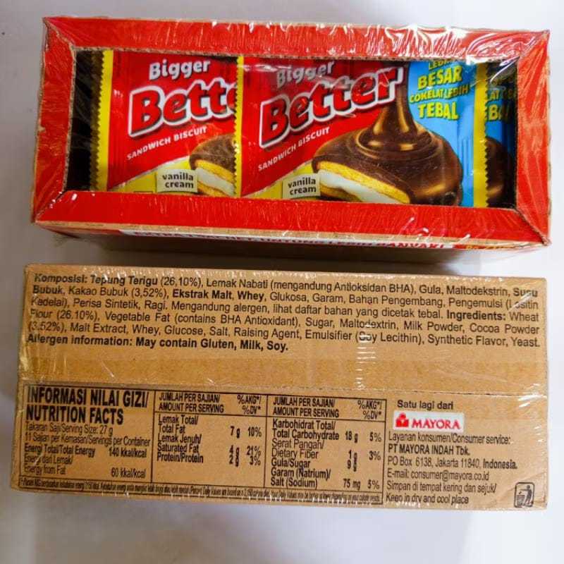 

Better Sandwich Biscuit Kemasan 1 box Isi 10+1 bungkus