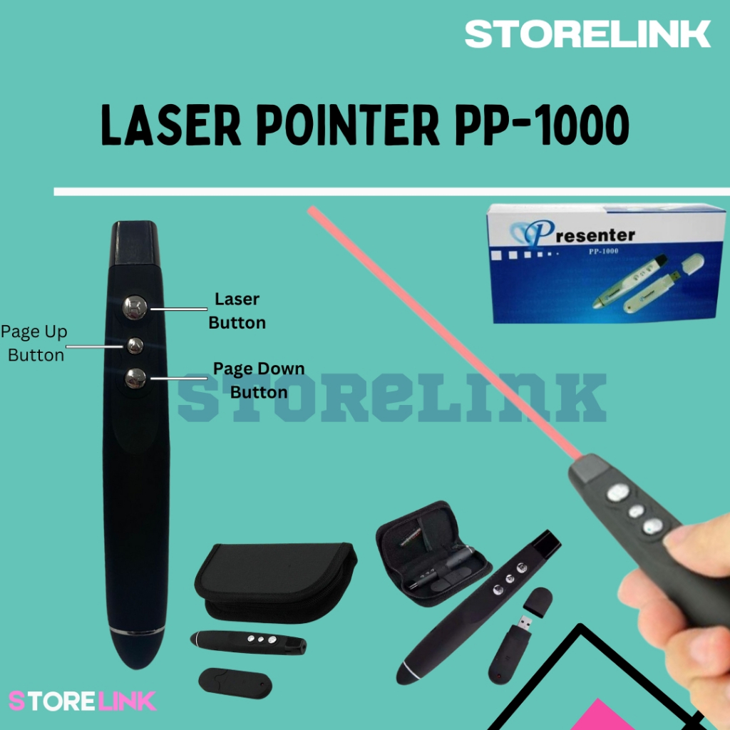 Presenter Laser Pointer Wireless PP 1000 PP1000 Presentasi Murah /Laser Pointer PP 1000 / Wireless P