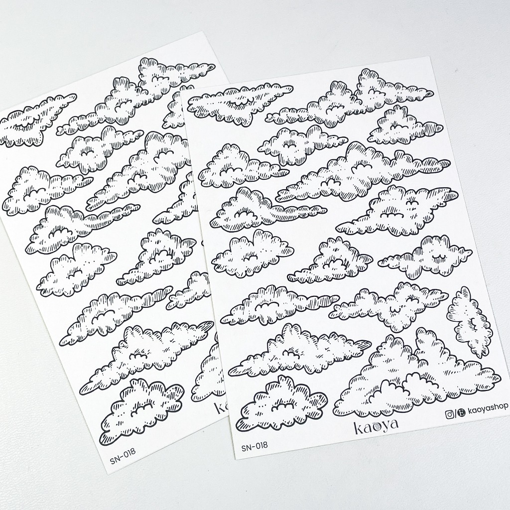 

Sticker Sheet: Cloud Scrapbook Journal Stiker deco handmade by KaoyaShop